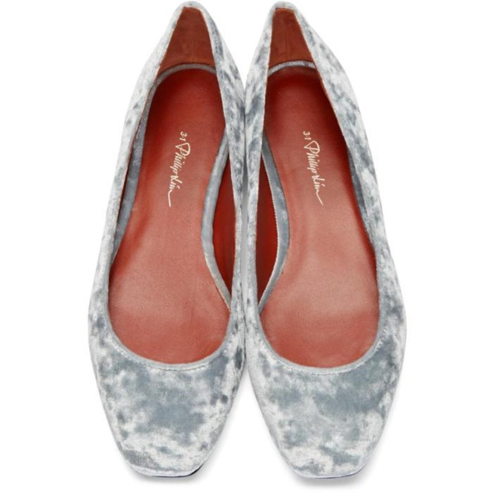3.1 Phillip Lim Gray Velvet  Ballet Flat